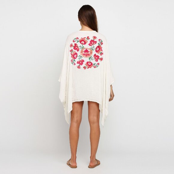 Z&L Europe Kimono Robe Embroidered Floral Duster Size Medium b56 - Picture 8 of 11